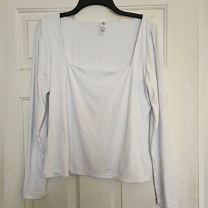 NWOT90 Degree By Reflex White Square Neck Blouse XL